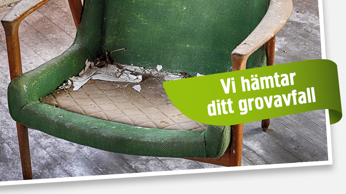 Trasig stol, grovavfall