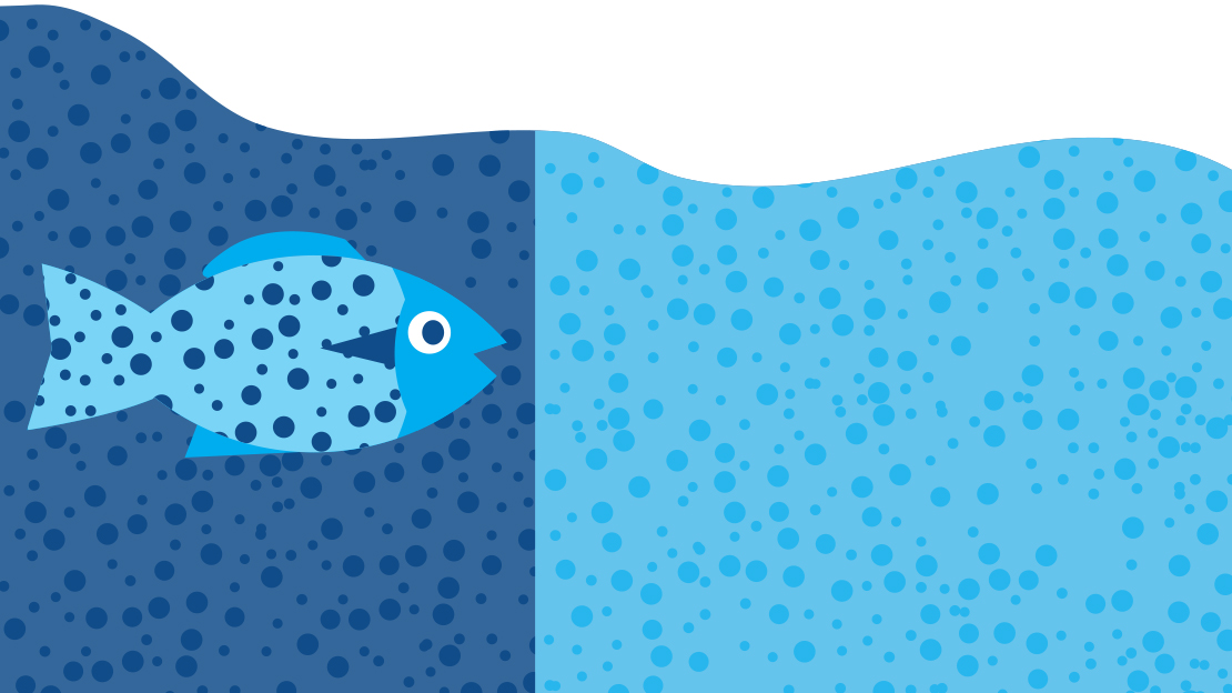 Illustration av fisk i vatten