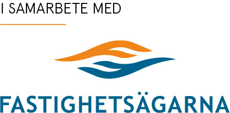Logotyp för Fastghetsägarna med texten I samarbetet med