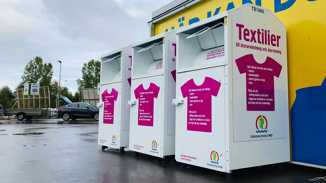 Textilbehållare på retuna