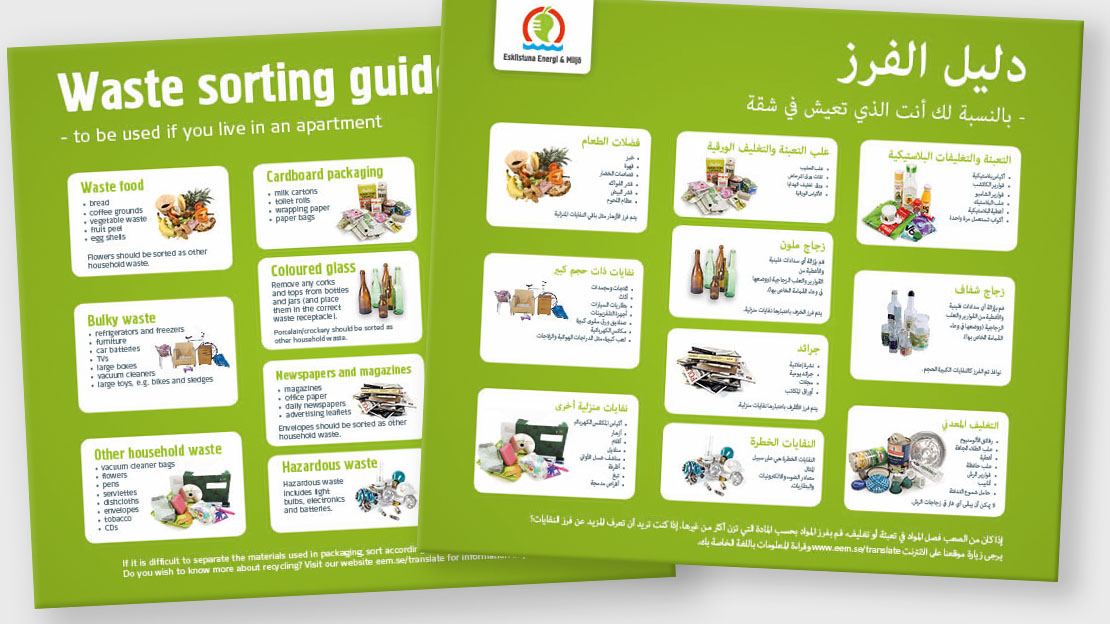 Sorteringsguide på engelska och arabiska