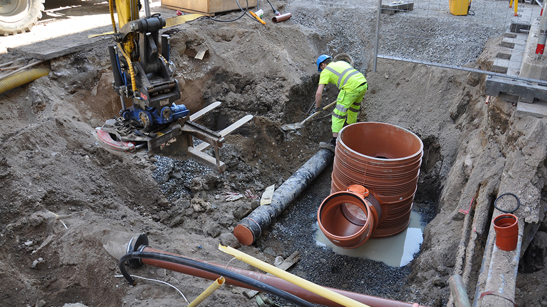 Grävningsarbete i gata