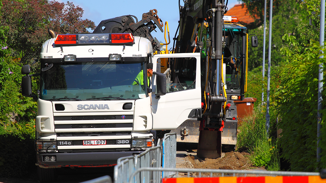 Grävning för fjärrvärme